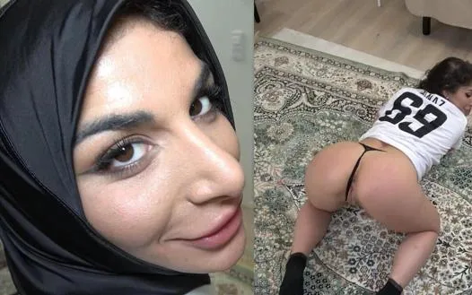 Hijablı, kocaman popolu üvey kız kardeşimin benimle dalga geçtiğini yakaladım